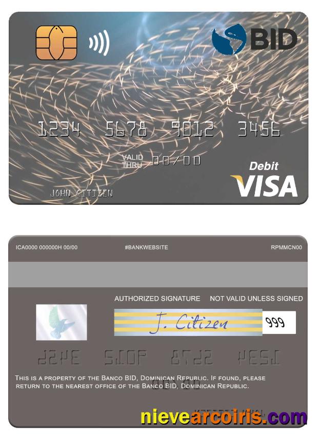 Dominican Republic Banco BID visa debit card
